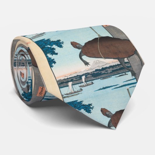 Hiroshige , Ukiyoe “ Mannen Bridge, Fukagawa ” ネクタ ネクタイ (ロール)