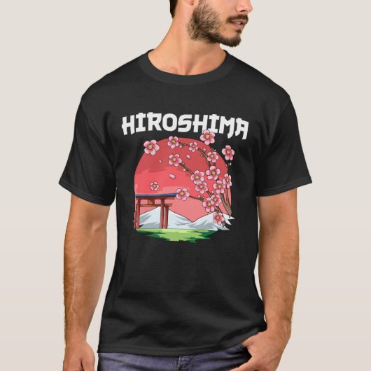 Hiroshima  Kyokujitsuki Sakura Japan Tシャツ (正面)