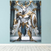 Hirsch Krieger Mythologie Wächterfigur キャンバスプリント (インサイチュ (ウッドフロア))