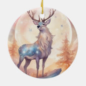 Hirsch mit sternen wasserfarben pastell Gemälde セラミックオーナメント (裏面)
