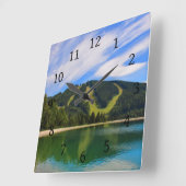 Hirschenkogel in Summer - Water Reflections スクエア壁時計 (傾斜)