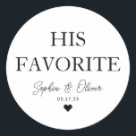 HISデザーお気に入りのトキャンディバーハート結婚式の引き出物 ラウンドシール<br><div class="desc">Aクラシッククラシックお気に入りのフォントに「彼の」結婚を特集したステッモダンクエレガント。名前パーソナライズされたとデートで簡単に結婚出来る。</div>