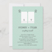 His and Herウェディングシャワー招待状（青） 招待状 (正面)