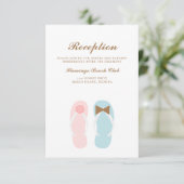 His and Her Sandalsビーチ結婚式 エンクロージャーカード (スタンド正面)