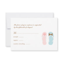 His and Her Sandalsビーチ結婚式RSVP応答