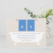 His and Hersタオルブライダルシャワー{blue} 招待状 (スタンド正面)