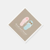 His and Shirsビーチサンダルビーチ結婚式 スタンダードカクテルナプキン (角)