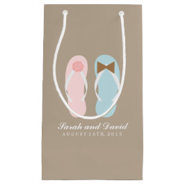 His and Shirsビーチサンダルビーチ結婚式 スモールペーパーバッグ