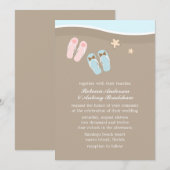 His and Shirsビーチサンダルビーチ結婚式 招待状 (正面/裏面)