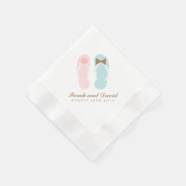 His and Shirsビーチサンダルビーチ結婚式 縁ありカクテルナプキン