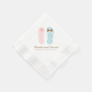 His and Shirsビーチサンダルビーチ結婚式 縁ありカクテルナプキン
