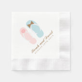 His and Shirsビーチサンダルビーチ結婚式 縁ありカクテルナプキン (正面)