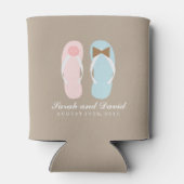 His and Shirsビーチサンダルビーチ結婚式 缶クーラー (裏面)