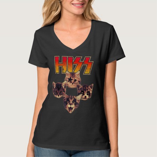 His Cat Cats Kittens Rock Music Cat His 12 Tシャツ (正面)