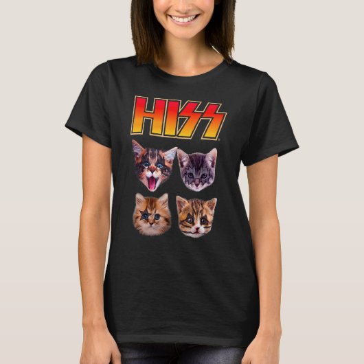 His Cats Cat Kittens Rock Music Cat His Tシャツ (正面)