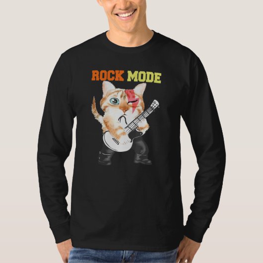 His Cats Kittens Rock Mode Pun Tシャツ (正面)