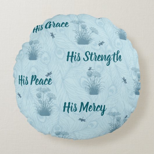 His Everything Queen Anne's Lace ラウンドクッション (正面)