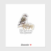 His Eye is on The Sparrow Christian Vinyl Bird シール (シート)