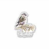 His Eye is on The Sparrow Christian Vinyl Bird シール (正面)