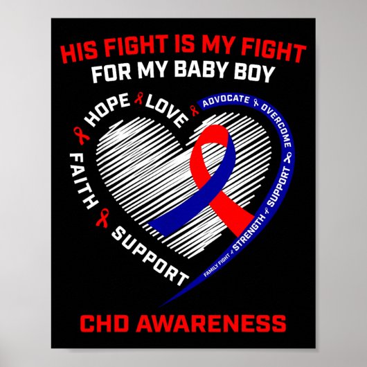 His Fight Baby Boy Son Chd Awareness Heart Disease ポスター (正面)