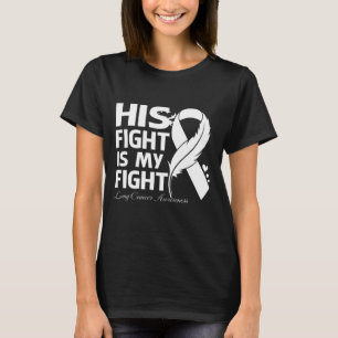 His Fight Is My Fight 肺がん啓発 フェザー Tシャツ