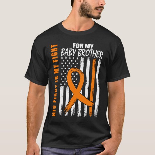 His Fight Is My Fight Baby Brother Leukemia Awaren Tシャツ (正面)