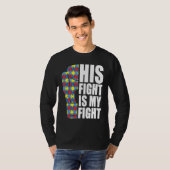 His Fight Is My Fight Boxing Glove Puzzle Autism A Tシャツ (正面フル)