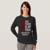 His Fight Is My Fight Brain Aneurysm Awareness Tシャツ (正面フル)
