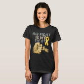 His Fight Is My Fight Childhood Cancer Awareness G Tシャツ (正面フル)
