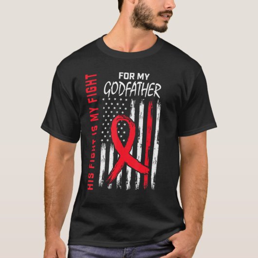 His Fight is my Fight Godfather Heart Disease Awar Tシャツ (正面)