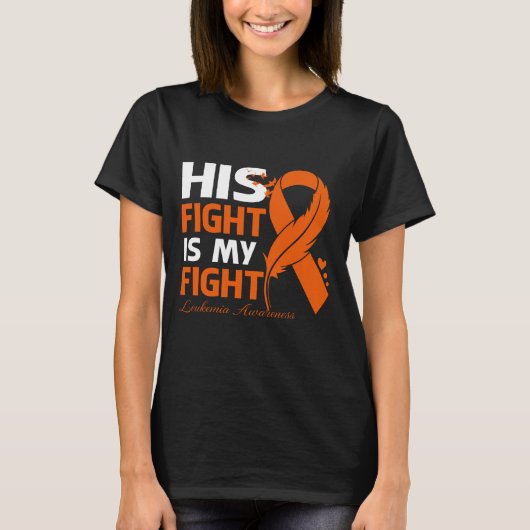 His Fight Is My Fight LEUKEMIA AWARENESS Feather Tシャツ (正面)