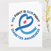 His Fight Is Our Fight – Diabetes Awareness カード (黄色い花)