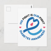 His Fight Is Our Fight – Diabetes Awareness ポストカード (正面/裏面)