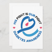 His Fight Is Our Fight – Diabetes Awareness 招待状 (正面/裏面)