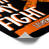 His Fight My Fight Leukemia Awareness Orange Ribbo ポスター (角)