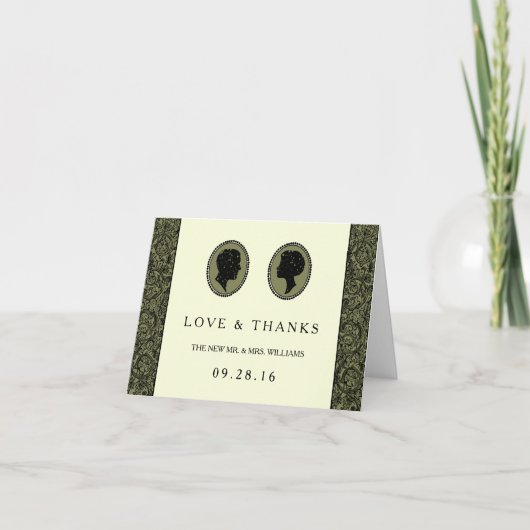 His & Herアールデコシルエット結婚ズコレクション サンキューカード (正面)