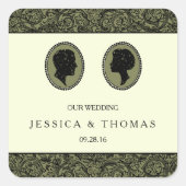 His & Herアールデコシルエット結婚ズコレクション スクエアシール (正面)