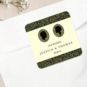 His & Herアールデコシルエット結婚ズコレクション スクエアシール