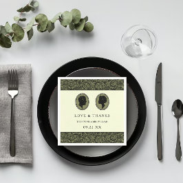 His & Herアールデコシルエット結婚ズコレクション スタンダードカクテルナプキン