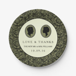 His & Herアールデコシルエット結婚ズコレクション ペーパープレート