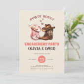 His & Herカウボーイブーツウェスタン婚約パーティ 招待状 (スタンド正面)