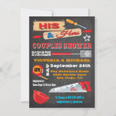 His & Herカップルズチョークボードシャワー招待状 招待状 (正面)