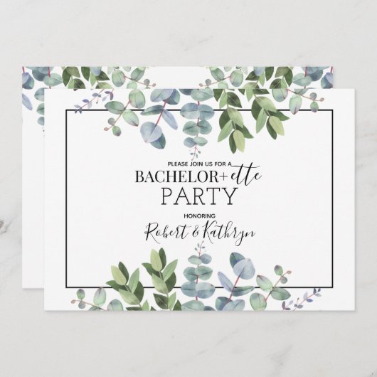 His & Herバチェロレッテの葉の招待状 招待状 (正面/裏面)