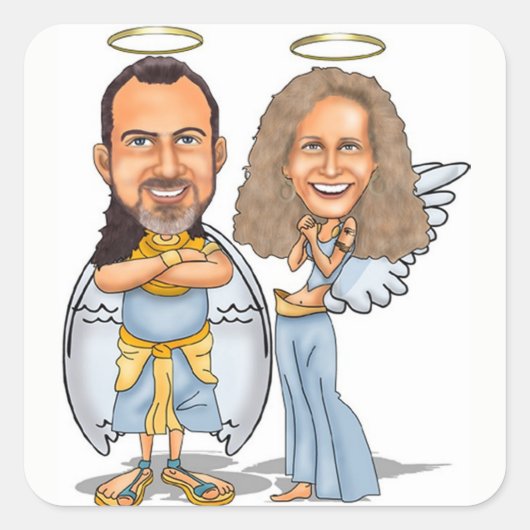 HIS & HER ANGELSステッカー スクエアシール (正面)