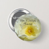 His & Her Name forever! buttons Rose Flower Brides 缶バッジ (正面&裏面)