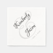 His & Her Names，スクリプトレタリング, Vs 2 結婚's スタンダードカクテルナプキン (正面)