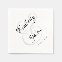His & Her Names，スクリプトレタリング, Vs 2 結婚's スタンダードカクテルナプキン