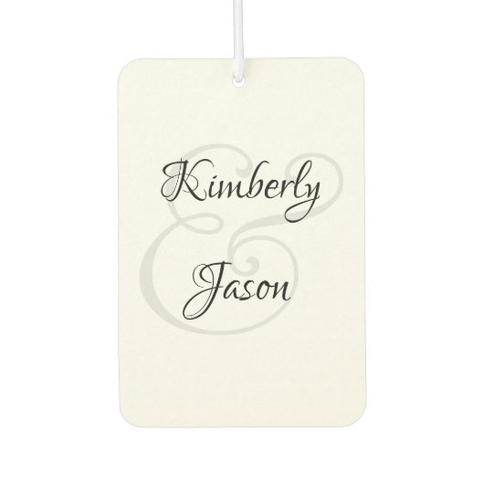 His & Her Script Names、Black & Gray カーエアーフレッシュナー (正面)