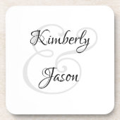 His & Her Script Names、Black & Gray コースター (正面)