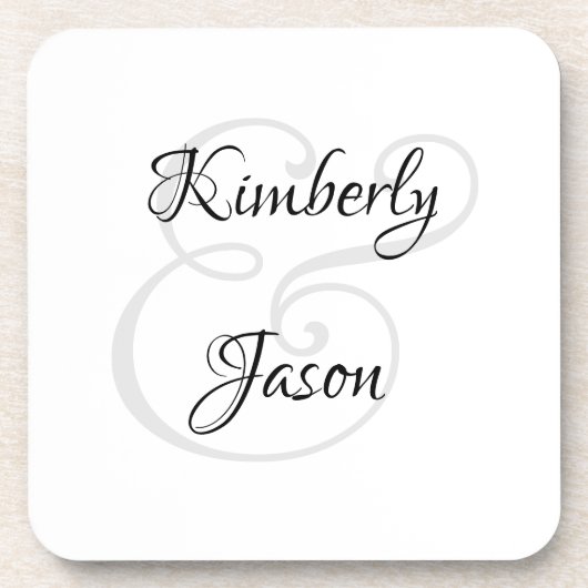 His & Her Script Names、Black & Gray コースター (正面)